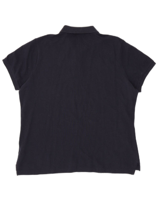 RALPH LAUREN Dame Skinny Polo Shirt UK 18 XL Marineblå Bomuld