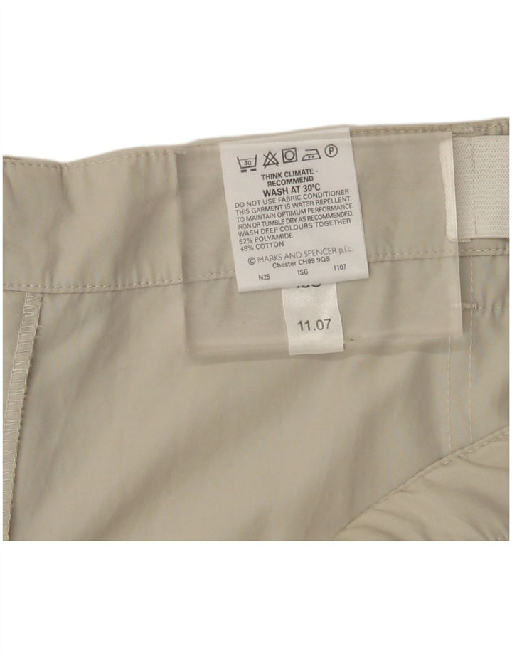 Marks & Spencer Herre Straight Cargo Bukser W44 L29 Beige Polyamid