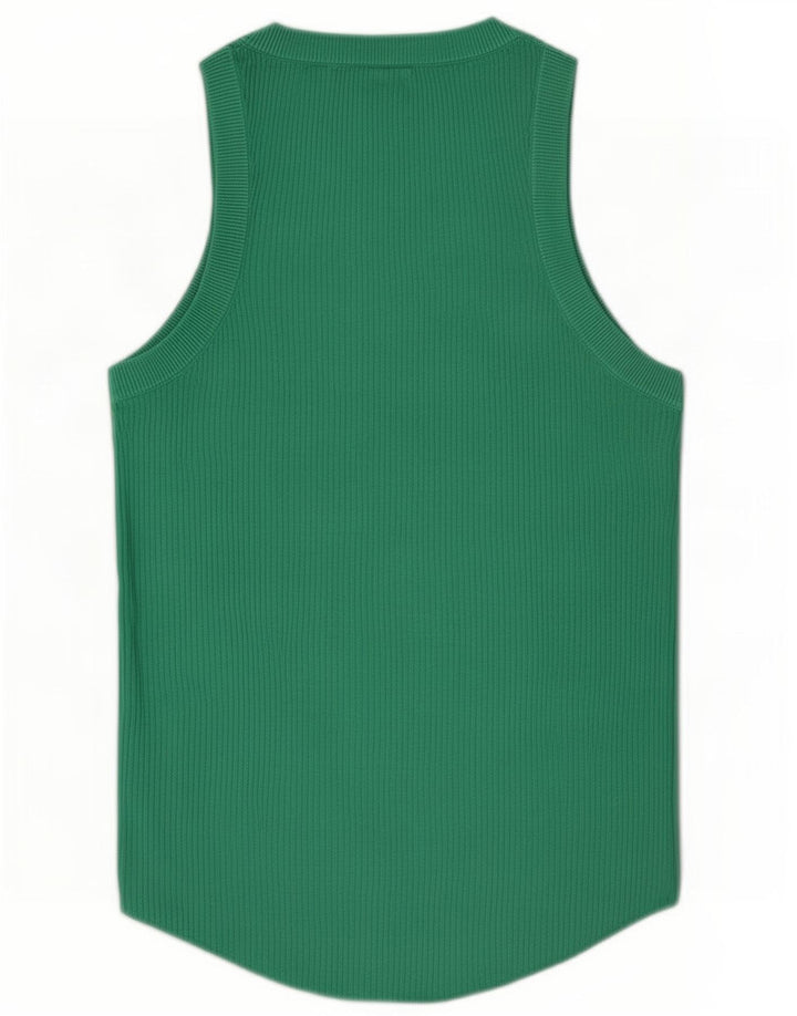 Zara Damevest Top UK 12 Medium Green Viscose