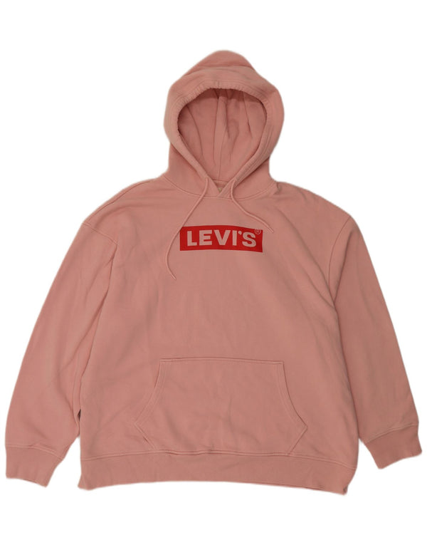 Levi's Graphic Relaxed Fit Hoodie Jumper UK 18 XL Pink Bomuld