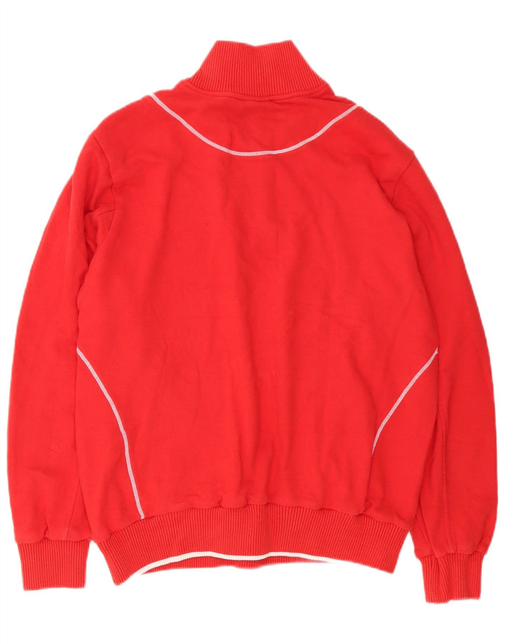 Diadora Herre Grafisk Zip Neck Sweatshirt Jumper lille rød bomuld