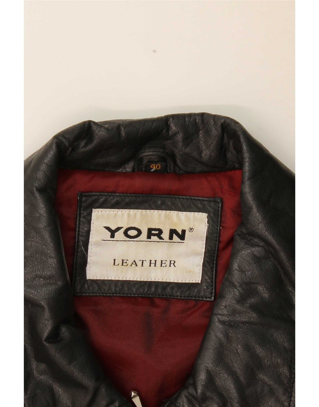 Yorn Dame Oversized Læderjakke EU 40 Medium Sort Læder