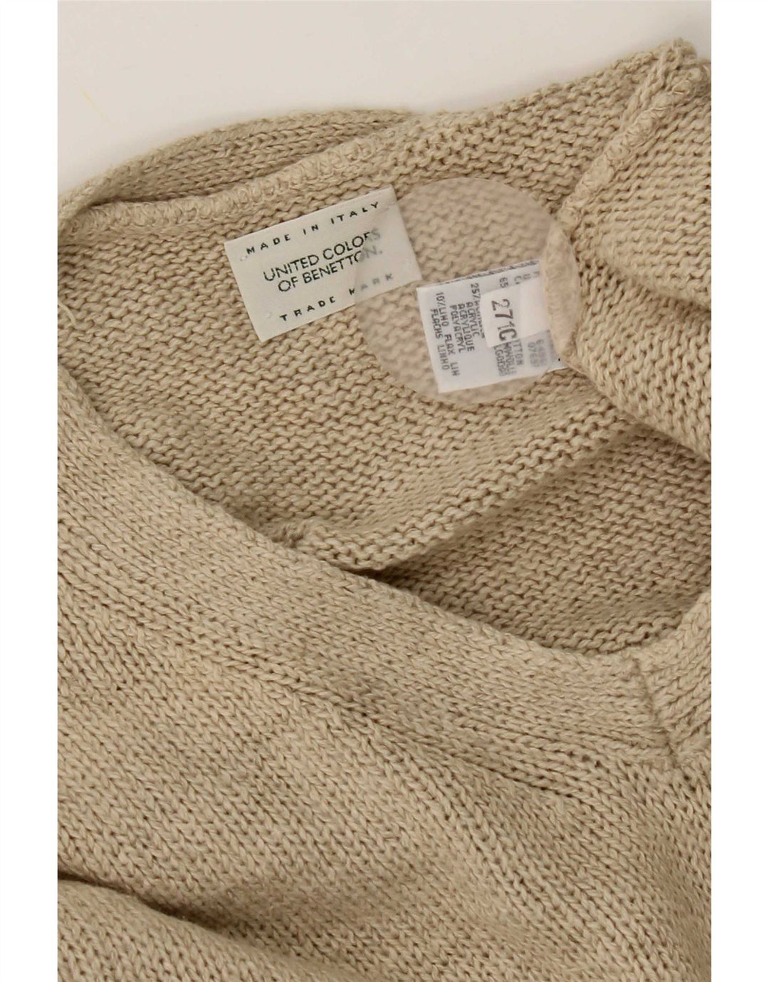Benetton Herrevest Tank Top Medium Beige Bomuld