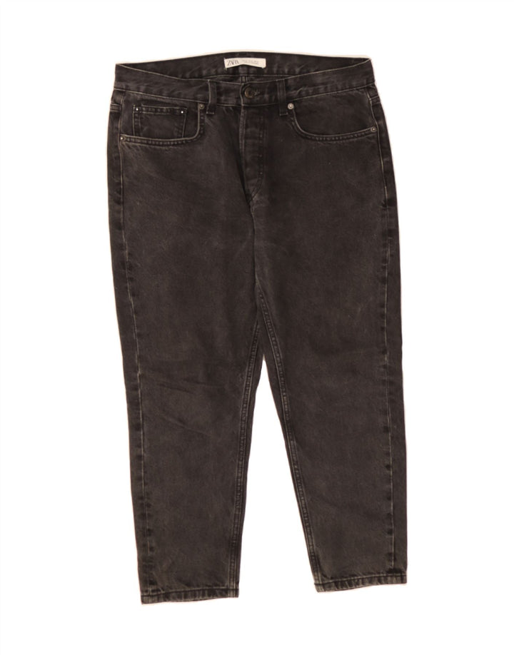 ZARA Womens Cropped Jeans EU 42 Large W32 L24 Black Vintage Zara and Second-Hand Zara from Messina Hembry 
