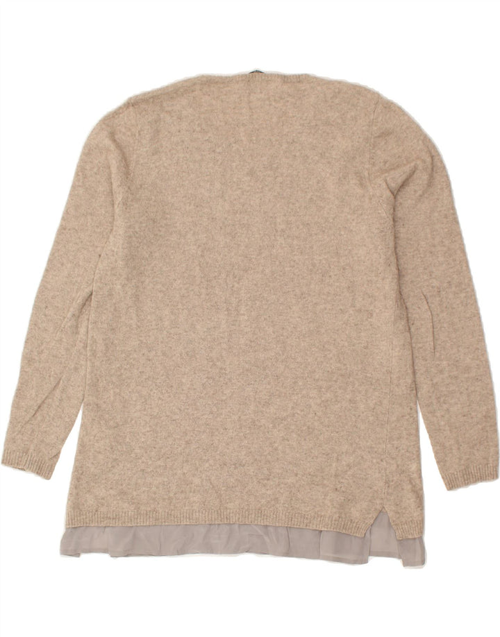ELENA MIRO Womens Crew Neck Jumper Sweater UK 16 Large Beige Polka Dot | Vintage ELENA MIRO | Thrift | Second-Hand ELENA MIRO | Used Clothing | Messina Hembry 