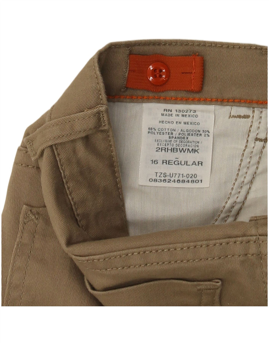 WRANGLER Drenge Casual Shorts 15-16 år W28 Beige Bomuld