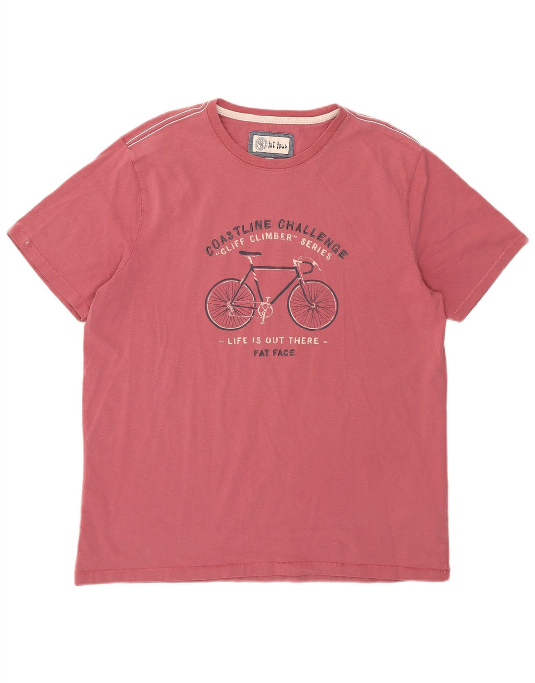 Fat Face Herre Grafisk T-Shirt Top Stor Rød Bomuld