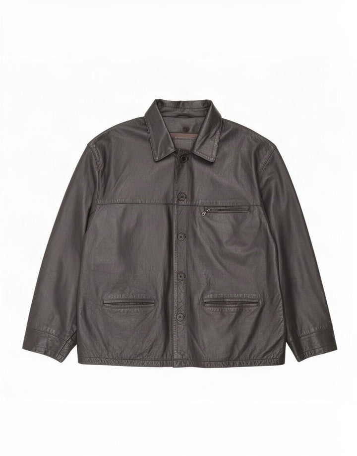 James Dillon Herre Læderjakke UK 42 XL Sort