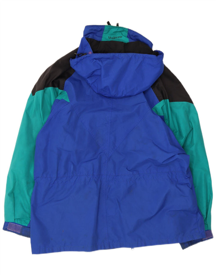 Columbia Herre Hætte Oversized Skijakke UK 38 Medium Blue Colourblock