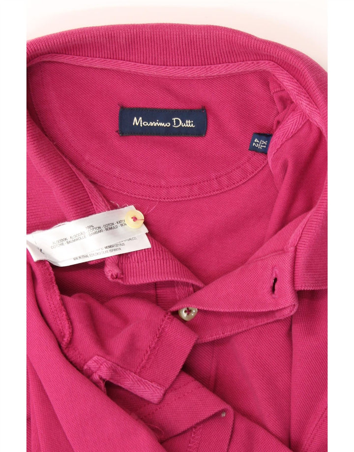 MASSIMO DUTTI Mens Polo Shirt XL Pink Cotton