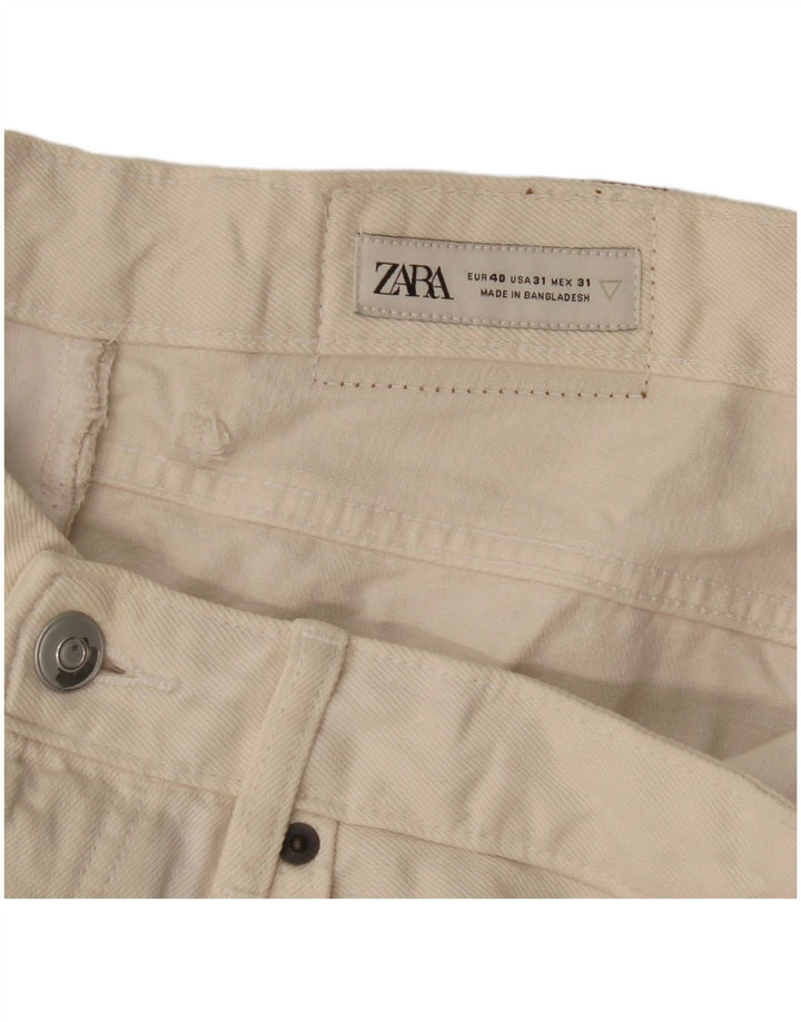 Zara Straight Jeans til mænd EU 40 Medium W31 L32 Off White