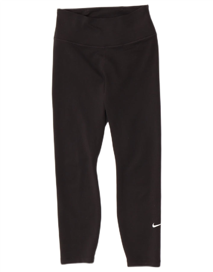 Nike Dame Dri Fit Crop Leggings UK 4 XS Sort