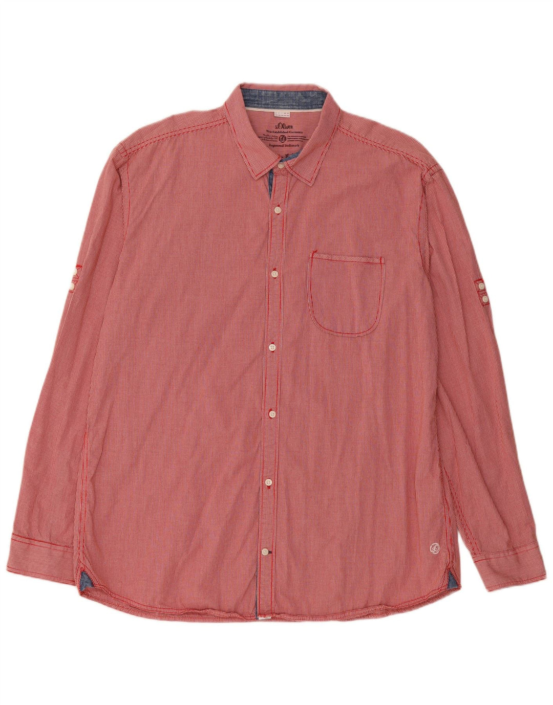 S.Oliver Herre Slim Fit skjorte 2XL Rød Gingham Bomuld