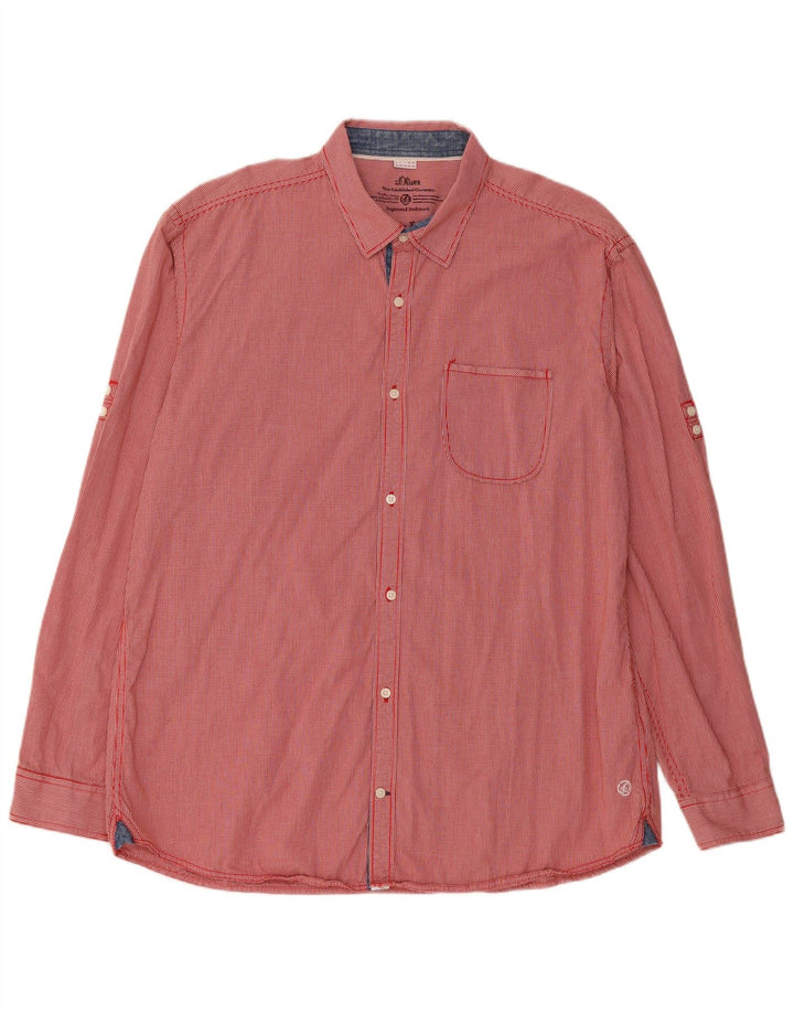 S.Oliver Herre Slim Fit skjorte 2XL Rød Gingham Bomuld