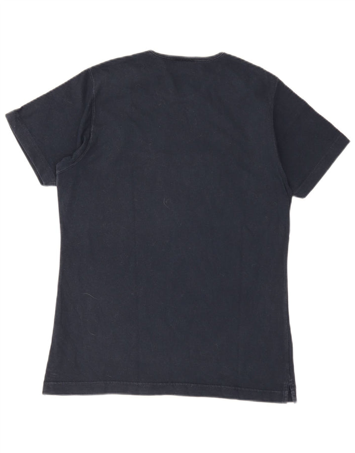 Champion Dame Grafisk T-Shirt Top UK 12 Medium Navy Blue
