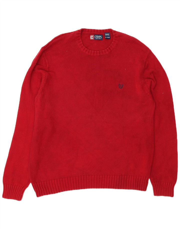 CHAPS Mens Crew Neck Jumper Sweater XL Red Cotton