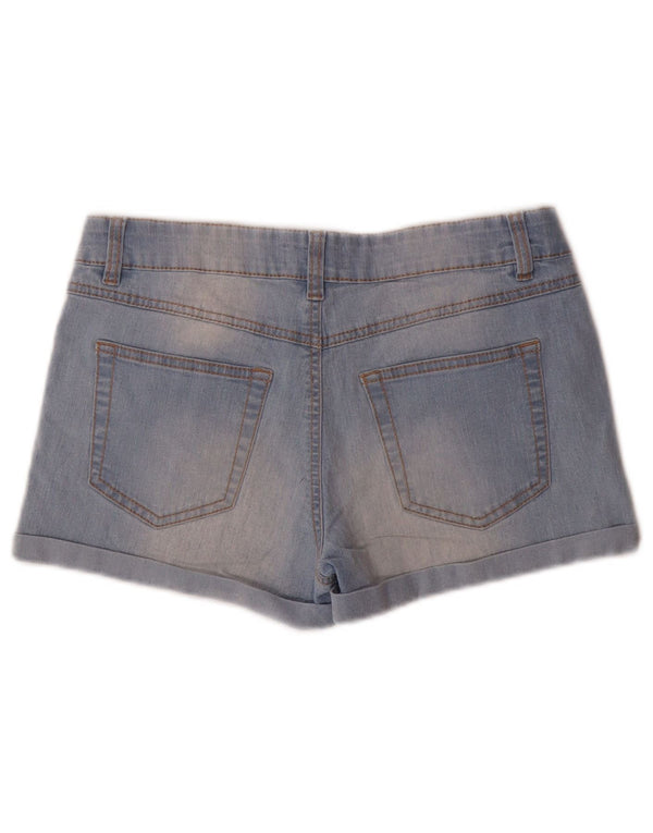 Benetton Girls Denim Shorts 11-12 år 2XL W28 Blå Bomuld