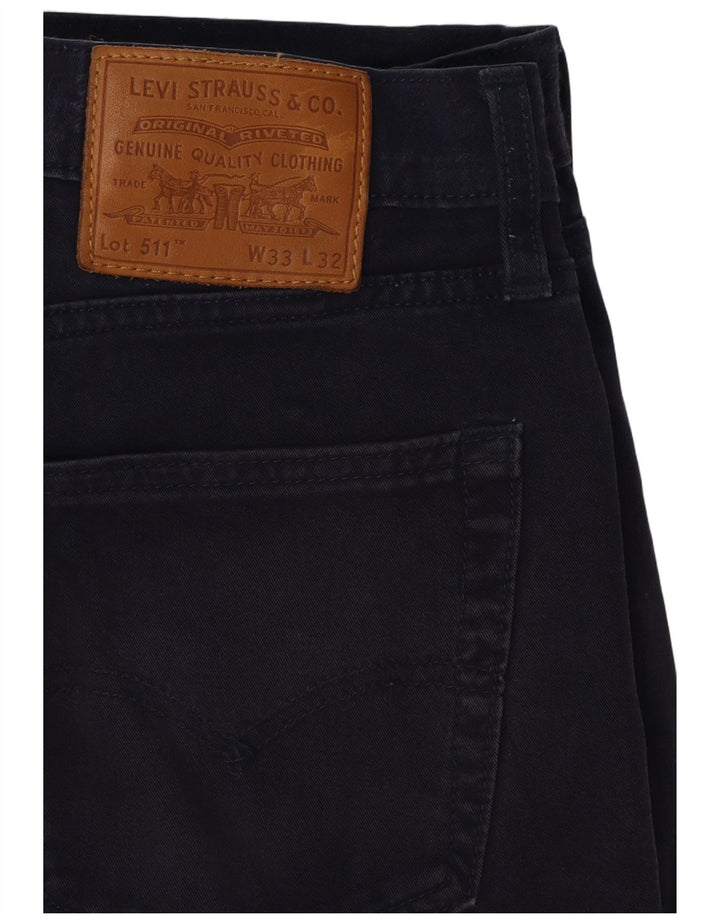 Levi's Herre 511 Regular Fit Slim Jeans W33 L29 Marineblå Bomuld