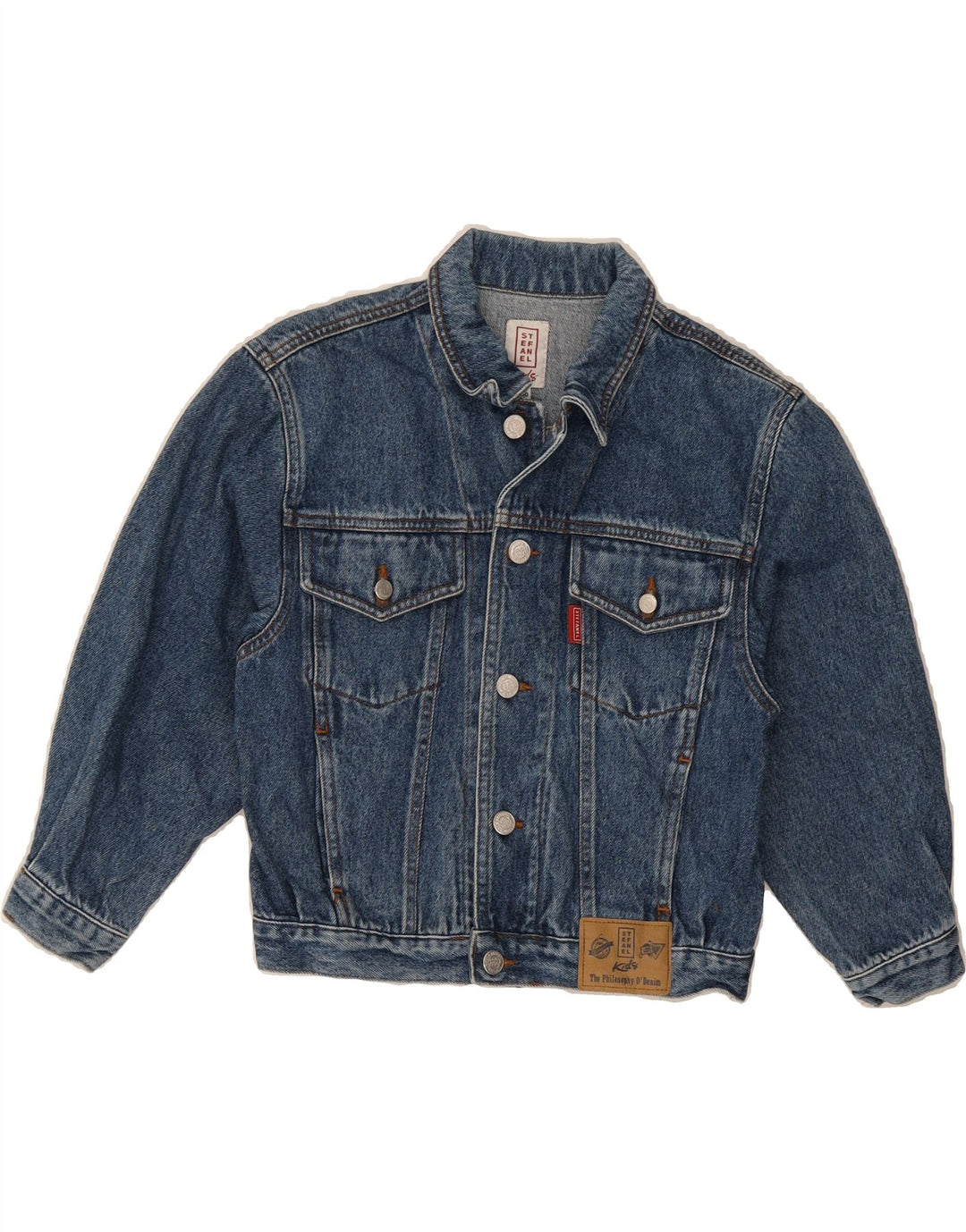 STEFANEL Boys Denim Jacket 7-8 Years Blue Cotton Vintage Stefanel and Second-Hand Stefanel from Messina Hembry 