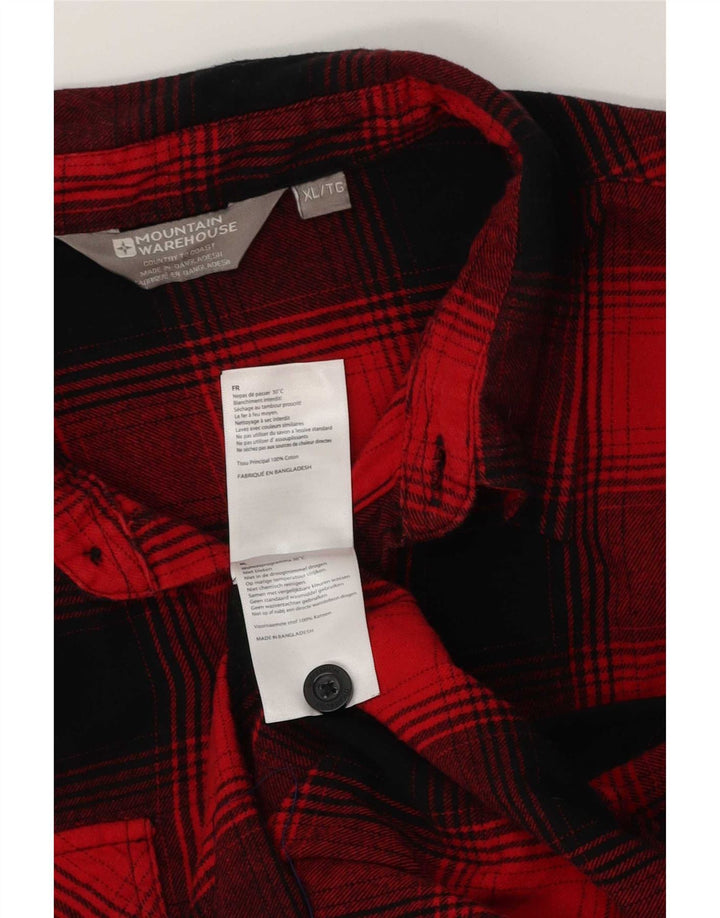 Mountain Warehouse Herre Flanelskjorte XL Rød Ternet Bomuld