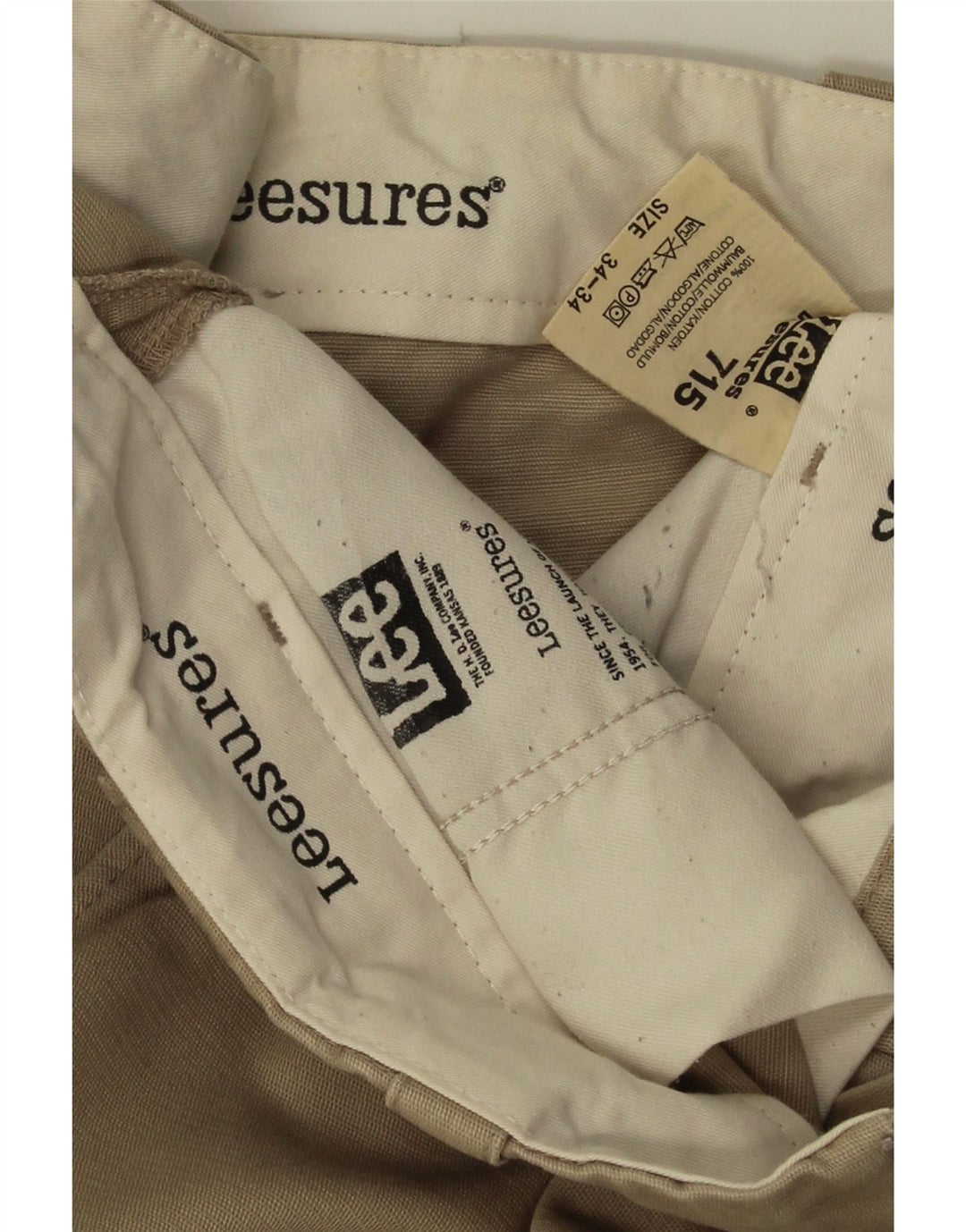Lee Herre 715 Straight Cargo Bukser W34 L34 Beige Bomuld