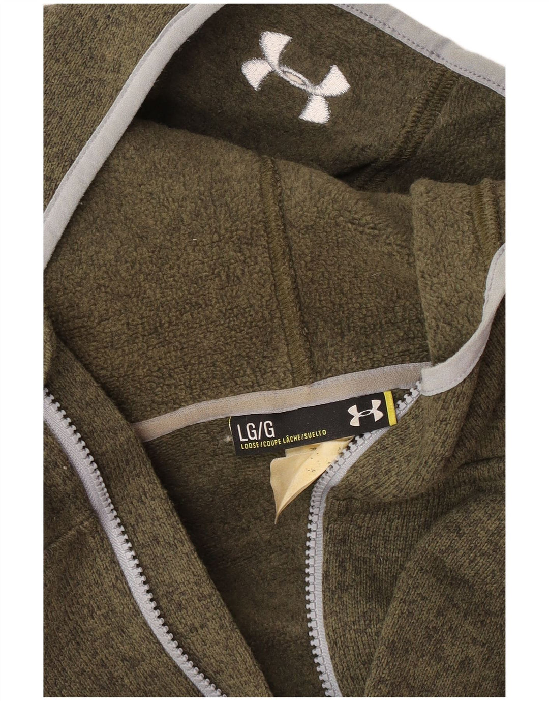Under Armour Herre hættetrøje med lynlås stor grøn flækket