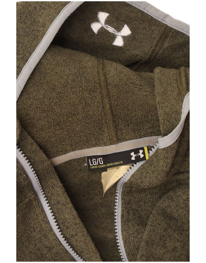 Under Armour Herre hættetrøje med lynlås stor grøn flækket