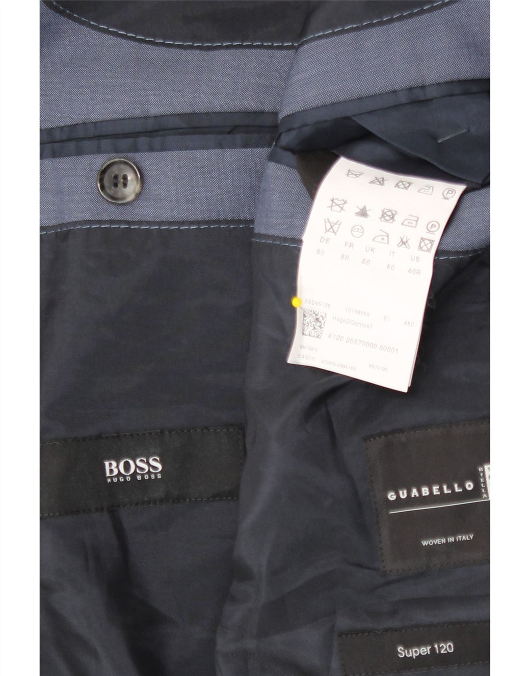Hugo Boss Herre 2-knaps blazerjakke EU 50 Large Blue Virgin Wool