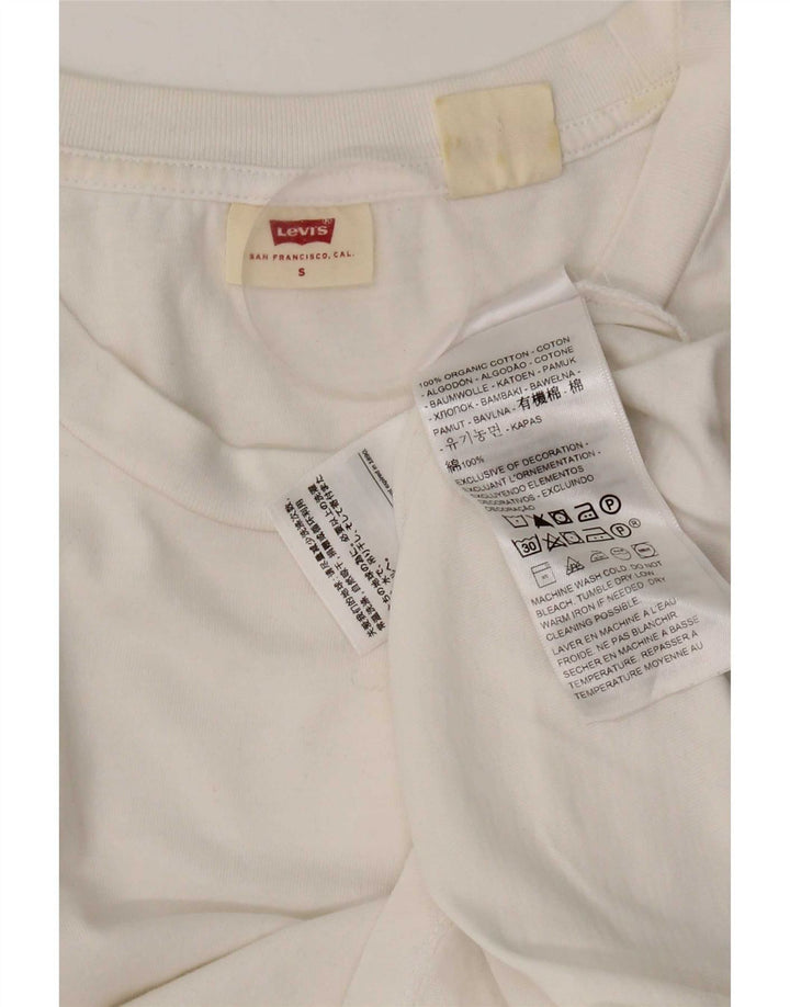 Levi's Dame T-Shirt Top UK 10 Lille Hvid Bomuld