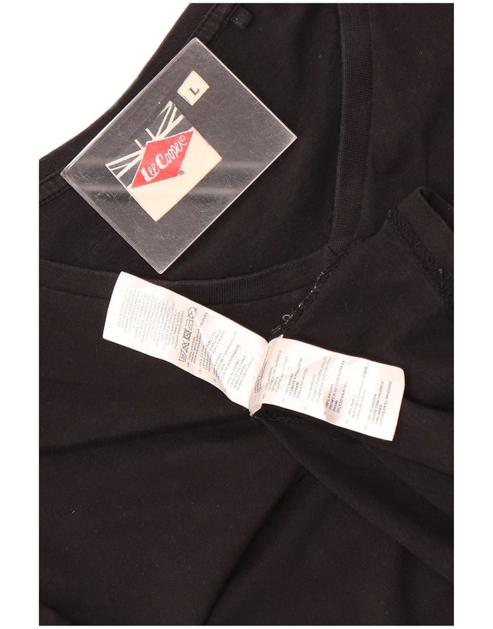 Lee Cooper Herre T-Shirt Top Stor Sort Bomuld