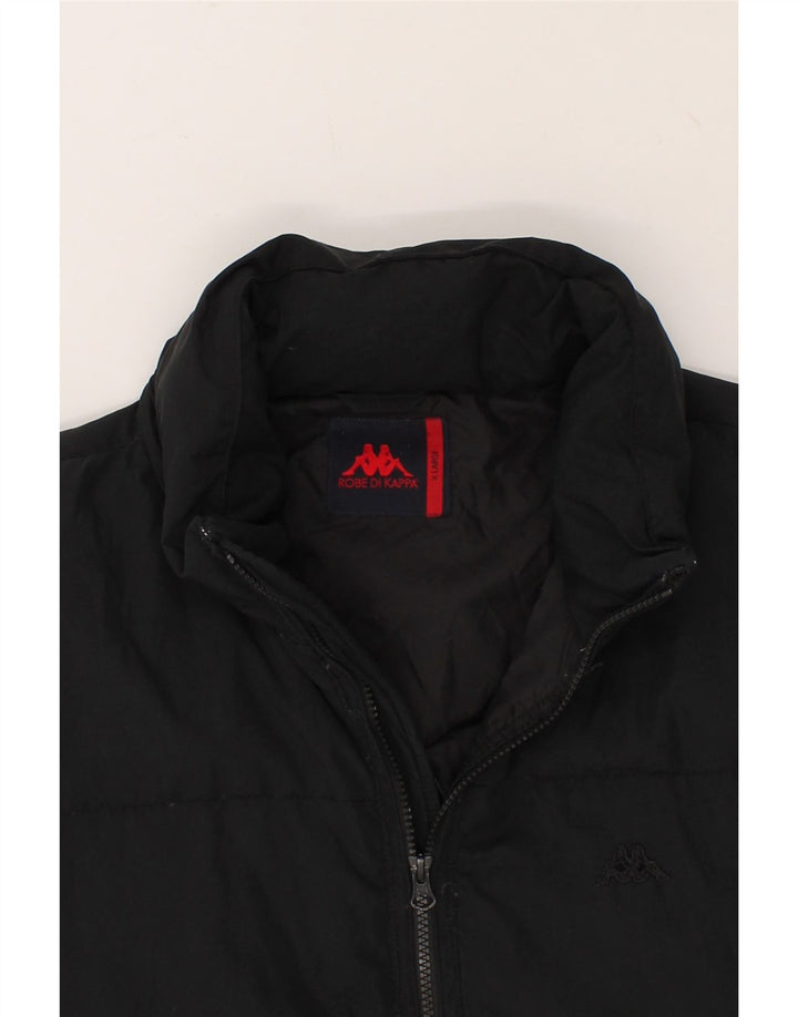 KAPPA Mens Padded Jacket UK 42 XL Black Polyester Vintage Kappa and Second-Hand Kappa from Messina Hembry 
