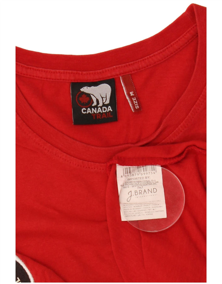 Canada Herre grafisk T-shirt top medium rød bomuld