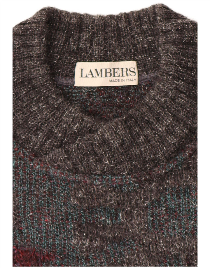 Lambers Dame Turtle Neck Jumper Sweater UK 20 2XL Grå Geometrisk