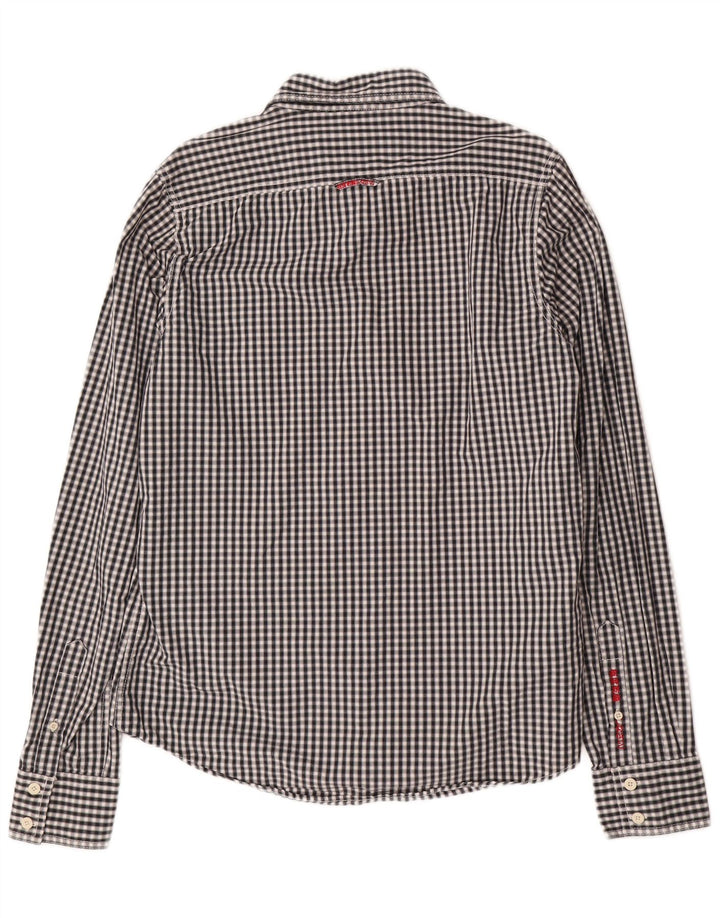 SUPERDRY Herreskjorte XL Sort Gingham Bomuld