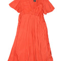 Marks & Spencer Womens Regular Maxi Dress UK 22 3XL Orange Viscose