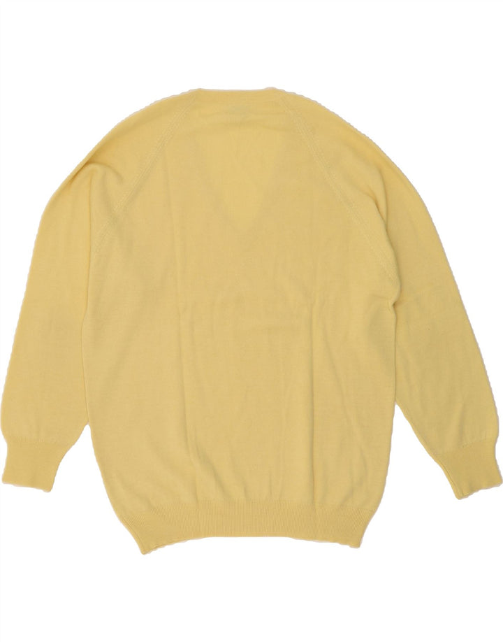 MAGLIERIE Mens V-Neck Jumper Sweater Large Yellow Wool Vintage Maglierie and Second-Hand Maglierie from Messina Hembry 