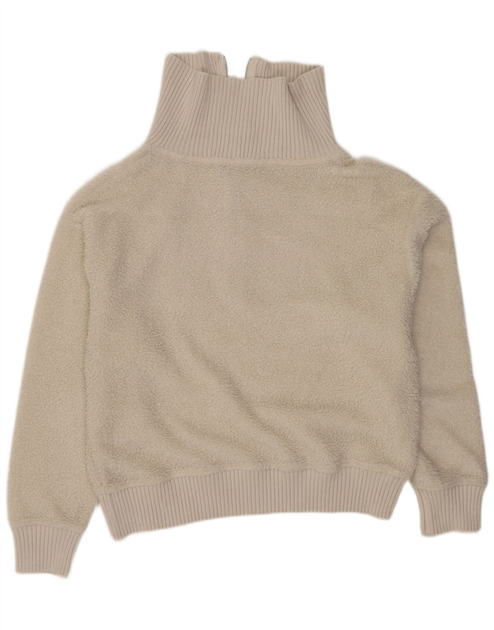 Marks & Spencer Dame Oversized Fleece Jumper UK 10 Small Off White
