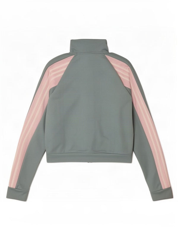 Adidas Womens Crop træningsdragt topjakke UK 8/10 Small Blue Colourblock