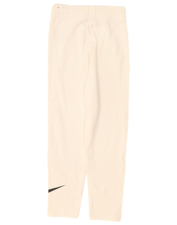 Nike Womens Graphic Tracksuit Trousers UK 6 XS White Cotton