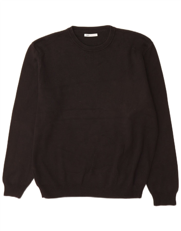 Zara Herre sweater med rund hals XL sort bomuld