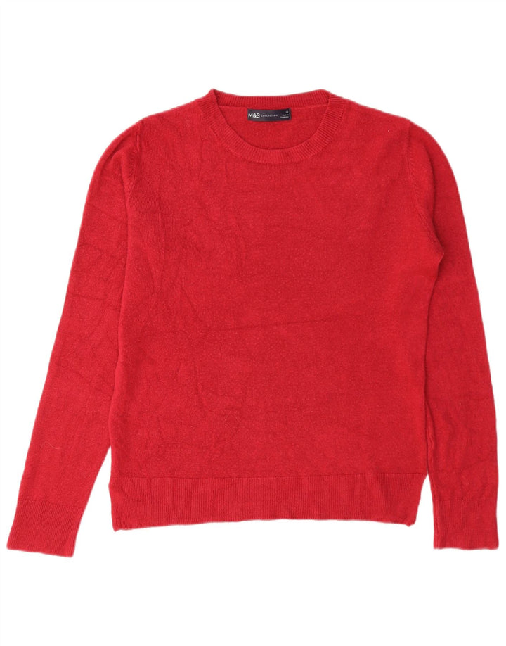 Marks & Spencer Dame sweater med rund hals DK 10 Lille rød akryl