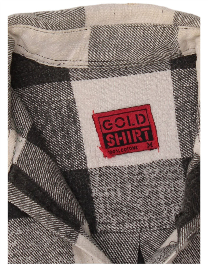 Vintage herre flannel skjorte medium sort Gingham bomuld