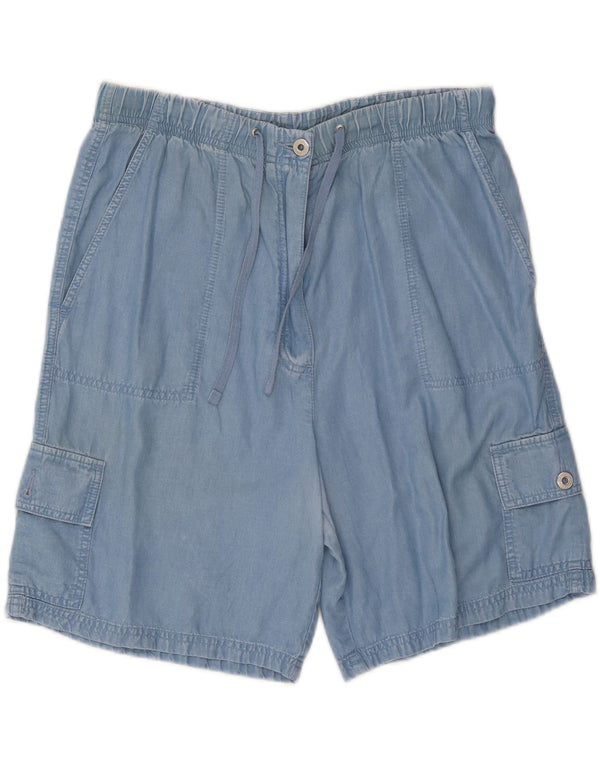 Marks & Spencer Dame højtaljede Cargo Shorts UK 16 Large W34 Blue Lycra