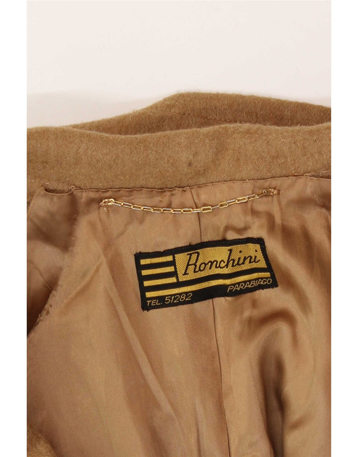 Vintage Dame Dobbeltradet Frakke UK 14 Medium Beige