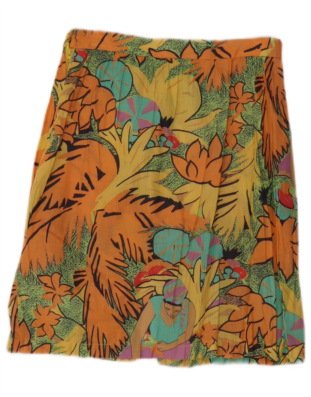 VINTAGE A-line nederdel til kvinder W26 Lille flerfarvet blomster