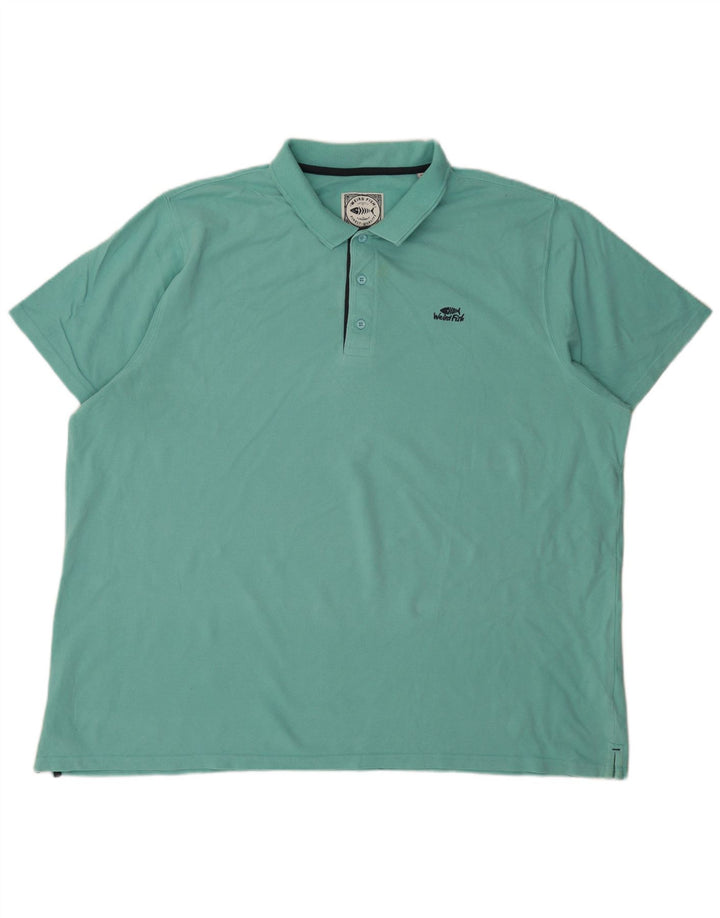 Weird Fish Herre poloshirt 4XL turkis bomuld