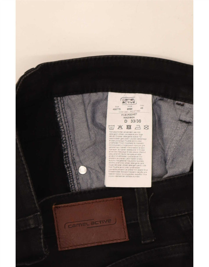 Camel Active Slim Jeans til mænd W33 L30 Sort bomuld
