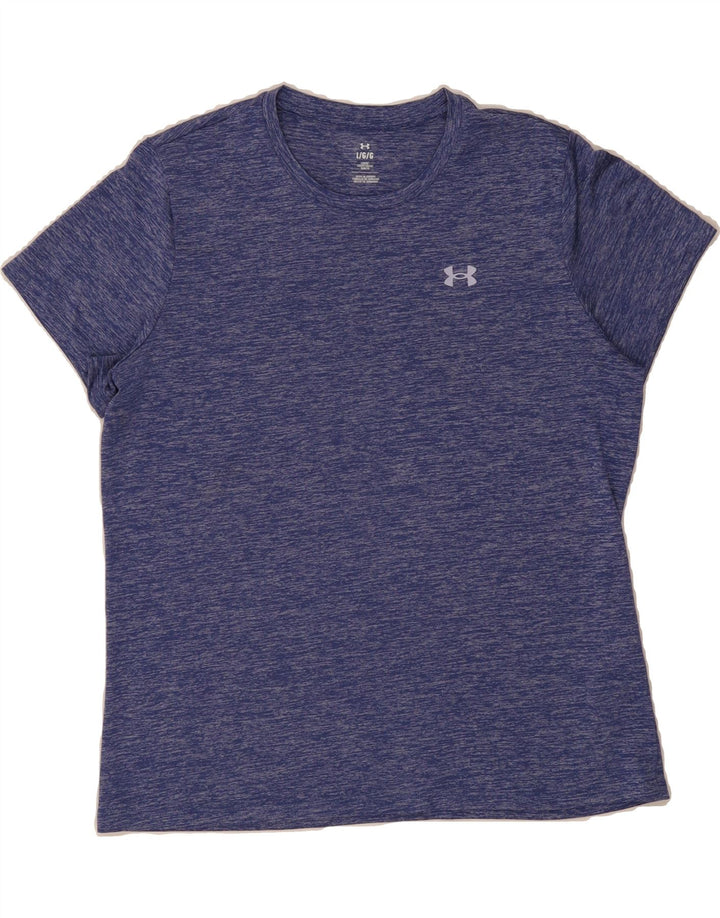 UNDER ARMOUR Womens Oversized T-Shirt Top UK 16 Large Blue Flecked Vintage Under Armour and Second-Hand Under Armour from Messina Hembry 