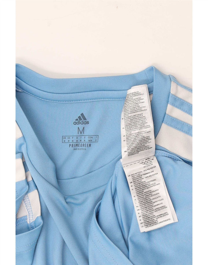 Adidas Herre Aeroready T-Shirt Top Medium Blue Colourblock Polyester