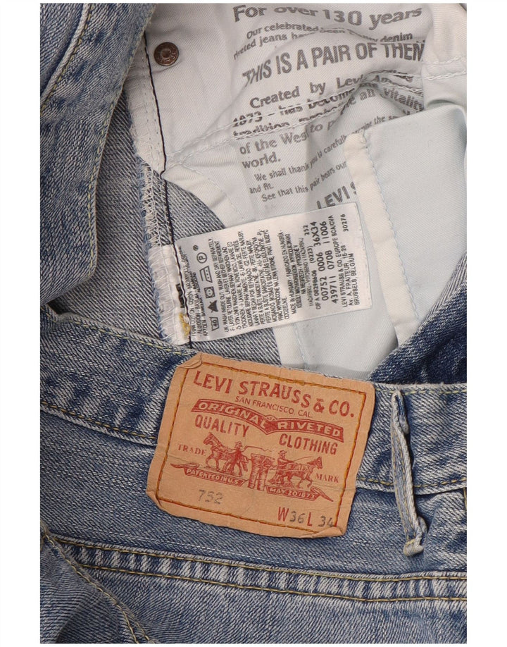 Levi's Herre 752 denimshorts W36 Large Blue Cotton